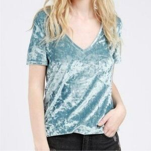 POL Teal Velvet Short Sleeve Tee